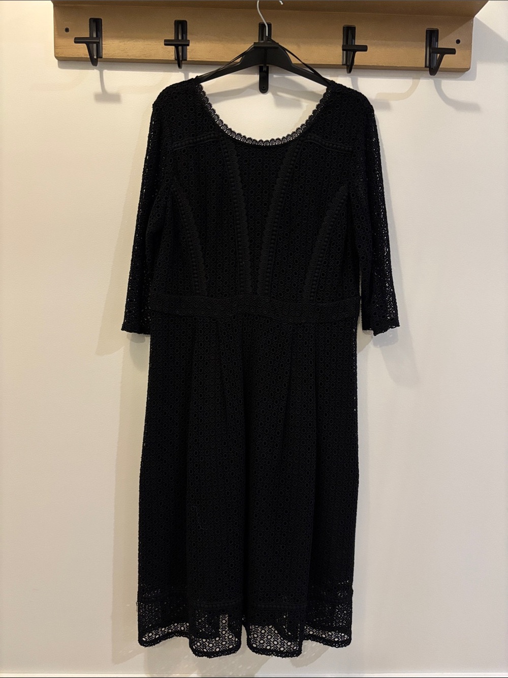 Boden Black Lace Midi Dress